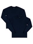 Fruit of the Loom Men's Eversoft Cotton Long Sleeve T Shirts, Breathable & Moisture Wicking with Odor Control, Sizes S-4x, Long Sleeve - Navy, S