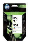 HP Original 350/351 Combo-Pack Inkjet Print Cartridges, Black and Tri-color