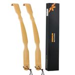 WARMLIFE Back Scratcher, 2 Pack Back Scratcher for Men Gifts for Women, 17 Inch Curved Long Handle Bamboo Back Scratcher Ideal Gifts for Mom and Dad