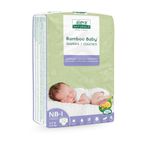 Aleva Naturals Hypoallergenic Bamboo Baby Diapers for Newborn, Ultra Soft, Sensitive Skin Friendly, Biodegradable, Disposable - Size Newborn to 1 (4-9 lbs / 2-4kg), 32 Count