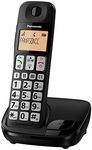 Panasonic KX-TGE110E Big Button Single DECT Cordless Telephone with Nuisance Call Blocker & LCD Display (Single Handset Pack) - Black