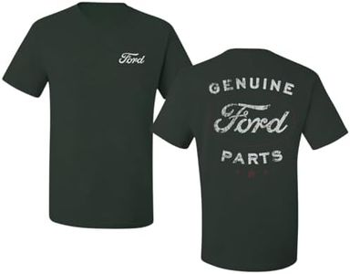 Wild Bobby Genuine Ford Parts Vintage Distressed Cars and Trucks Mens Graphic Tees Front and Back T Shirt Printed Graphic Tees for Men, Forest Green, 4X-Large