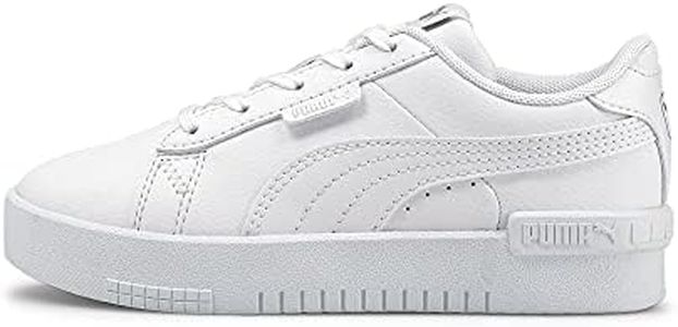 PUMA Women's Jada Pre-School Sneaker, White/White/Silver, US 11