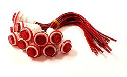 ERH India 12 Pcs Neon Light Bulb Panel Indicator Plastic Body Red Color Light Lamp 220v-240v AC for Industrial Control Systems, Electrical Panels, Automotive Applications etc.