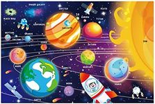 SYNARRY 100 Piece Puzzles for Kids, Space Puzzle for Kids Ages 4-8 Solar System Puzzle for Kids 3-5, 100 Pieces Puzzles for 3 4 5 6 7 8 Year Olds Boys Girls Childrens, Fun Planet Puzzle with Names