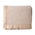 John Atkinson The Wool Company Duchess Merino Wool Blanket - Lightweight Soft Warm Bed Blankets - Champagne Beige King Size 255 x 280 cm - Made in the UK