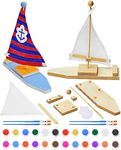 Jenaai 20 Pcs DIY Wooden Boat Kits 