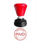 Cash Paid with Date 30mm Round red Color self Ink pre Ink Rubber Stamp