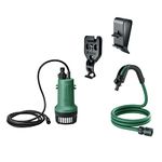 Bosch Cordless Submersible Water Pump GardenPump 18V-2000 Extension Kit (with Wall and Tank attachments and 2.5 m Garden Hose, in Carton Packaging)