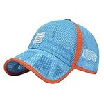 Quick Dry Sun Protection Mesh Baseball Cap Sun Visor Hats Girls Boys Outdoor Sports Cycling Camping Wide Brim Hat Adjustable Snapback Ponytail Fishing Hunting Travel Beach Tennis Golf Hat Age 6-14Y