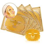 Revitale 24K Gold Face Mask (5 Pack) - Hydrating & Nourishing Sheet with Collagen and Natural Extracts for Radiant, Moisturised Skin