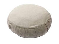 KANYOGA Buckwheat Hulls Filled Multipurpose Yoga & Meditation Zafu Cushion For Removable Outer Cotton Cover, (Beige - Dia 38 X H 13 Cm, Pack Of 1)