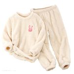 Boys Girls Fleece Pajama Set Winter Warm Plush Tops and Bottoms Soft Comfy 2 Piece Loungewear for Unisex Child PJS