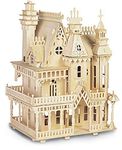 CUTEROOM Fantasy Villa Model House Kit - 3D Puzzle Model Kit - Woodcraft Construction Kit Diy Miniature Dolls House Kits for Adults to Bulid