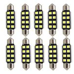 WLJH 41mm 42mm Festoon LED Car Bulb 8-2835SMD Canbus Error Free LED Light Interior Dome Map Trunk Cargo Footwell Replacement Bulb Lamp 12V 561 562 578 211-2(10pcs,White)