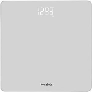 Homebuds Digital Bathroom Scale for Body Weight, Weighing Professional Since 2001, Crystal Clear LED and Step-on, Batteries Included, 400lb/180kg, Silver