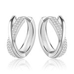 Small Hoop Earrings for Women, Silver AAA+ Zirconia Crystal Rhinestones Diamond Hoop Earrings, Silver Small Cartilage Huggie Hoop 925 Sterling Silver Small Twist Chunky Hoop Earrings for Women