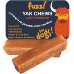 Fuzzl Premium Yak Chews for Dogs Superfood Turmeric - 2 Pack 140g Healthy Natural Dog Treats with Himalayan Yak Milk Yak Chew Dog Food Natural Dog Chews Long Lasting Dog Dental Sticks Dog Dental Chews