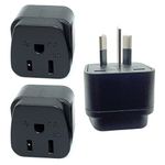 US/Canada/Japan to Australian/New Zealand/China Plug Adaptor, 3-Pin Type B Grounded US Plug Convert to 3-Pin Type I Grounded AUS/NZ/CN Socket (3 Pieces)