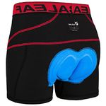 BALEAF Men's 3D Padded Bike Shorts Cycling Underwear with Padding Road Biking MTB Liner Bicycle Gear Red XXXL