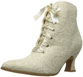 Ellie Shoes Women's 253-Elizabeth Ankle Bootie, White, 6 UK