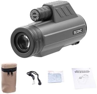SCOKC Waterproof Monocular Telescope | Lightweight with Travel Bag, Compact, 10X Magnification, Wide Field of View for Bird Watching, Hunting, Hiking, Camping (12x32, Dark Grey)