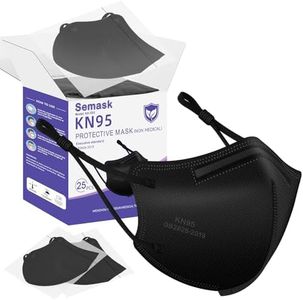 Semask KN95 Adjustable Masks 25 Pack, Individually Wrapped Disposable Masks with Adjustable Ear Loops