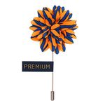 Peluche Striped Petals - Orange Colored Brooch/Lapel Pin for Men