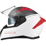 Agrius Storm Banshee Motorcycle Helmet L Gloss White Grey Red