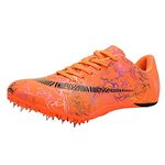 Mens Womens Track and Field Shoes Lightweight Spikes Running Shoes for High Jump Long Jump Sprint,C,8 UK