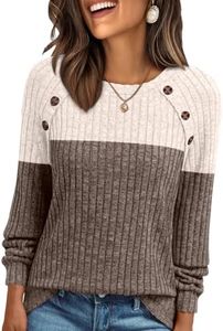 AUTOMET Womens Long Sleeve Tshirts Casual Tunic Work Tops Winter Plus Size Sweaters Date Night Outfit 2026 Dressy Blouse Apricot Brown S