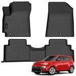 AUXKO All Weather Floor Mat Fit for Kia Soul 2020-2024 TPE Rubber Liners Soul Accessories All Season Guard Odorless Anti-Slip Liner Black