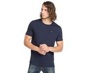 Tommy Hilfiger Men's Flag Crew Neck Tee, Navy Blue, Medium