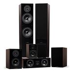 Fluance Elite High Definition Surround Sound Home Theater 7.0 Channel Speaker System including 3-Way Floorstanding Towers, Center Channel, Surround and Rear Surround Speakers - Walnut (SX70WR)