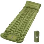 Sauyet Self Inflating Camping Mat, Inflatable Sleeping Mat with Pillow Built-in Foot Pump 10cm Thick Inflatable Camping Mattress for Hiking Travel Beach Outdoor (Green)