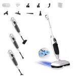 PUREBEAR Steam Mop Cleaner For Home With 4 Replacement Pads, 3 Adjustable Steam Setting, MultiPurpose Handheld Steamer Cleaning for Hardwood Floors, Clothes,Windows,Tiles, Grout Cleaning Kits