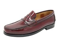 Marttely Smart Shoes Men Bordeaux Cherry-red 11-UK Leather Penny Loafers Smart Shoes Goodyear Welted Sole Leather Lining Premium Comfortable Spanish Hand-Made Made in Spain 46-EU