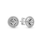 Pandora Sparkling Double Halo Stud Earrings - Sterling Silver & Cubic Zirconia Earrings - Gift for Her - No Box