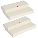 Xllent Jvs 2 Tier Plastic Cupboard Space Organizer, Set Of-2 In Ivory, Step Shelf