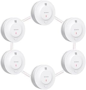 X-Sense Wireless Interlinked Smoke Alarm Detector with Sealed 10-Year Battery, Interconnected Fire Alarm Conforms to EN 14604 Standard, SD19-W, Link+, 6-Pack