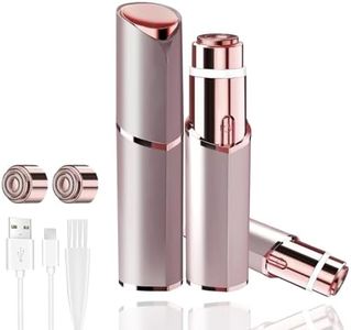 Facial hair remover for Women USB Rechargeable Painless Hair Trimmer Portable Flawless Electric Epilator Upper Lip Hair Remover for Face Included 1x Replacement Heads for Lip,Mustache,Chin (Rose gold)