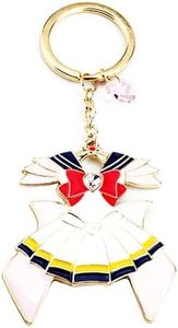 Wellcalmly Sailor Moon KeyChain Tsukino Usagi with cat Key chain Keyring keychain, Gold, One size