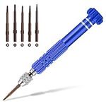 Mini Screwdriver Set, 5-in-1 Multifunctional Screwdriver Slotted and Phillips Professional Precision Tiny Screwdriver Set for Eyeglass Sunglass Watch Jewelry Computer Repair Tool Kit Blue