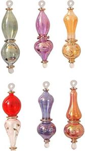 CraftsOfEgypt Set of 6 Egyptian Hand Blown Glass Christmas Ornaments Vintage Style for The Tree