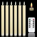 GenSwin Flameless Ivory Taper Candl