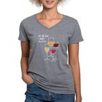 CafePress at My Age I Need Glasses T Shirt Womens Cotton V-Neck T-Shirt Gray
