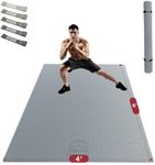 HAPBEAR Extra Large Exercise Mat - 6'x4'x8mm(1/3 inch), Shoes-Friendly, Non-Slip, Ultra Durable, Thick Workout Mats for Home Gym Flooring Cardio, Yoga Mats for Fitness - Grey