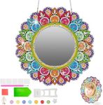 Diamond Painting Mandala Mirror Craft Set Children Gifts for Girls from 6 7 8 9 10 11 12 Years DIY 5D Diamond Painting Cosmetic Mirror Children's Birthday Crafts Toy Birthday Gifts