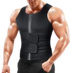 Sauna Vest Waist Trainer for Men - Mens Sauna Suit Double Sweat Belt Body Shaper for Belly Fat Slimming Gym Workout Plus Size 1XL