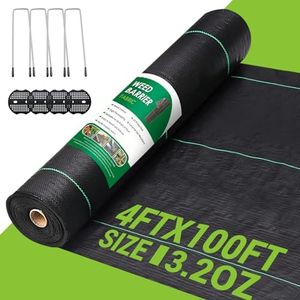 4FT x 100FT Weed Barrier Landscape Fabric Heavy Duty, 3.2oz Gardening Weed Control Mat, Ground Cover Weed Block Gardening Mat, Woven Garden Cloth for Underlayment, Premium Commercial Driveway Fabric